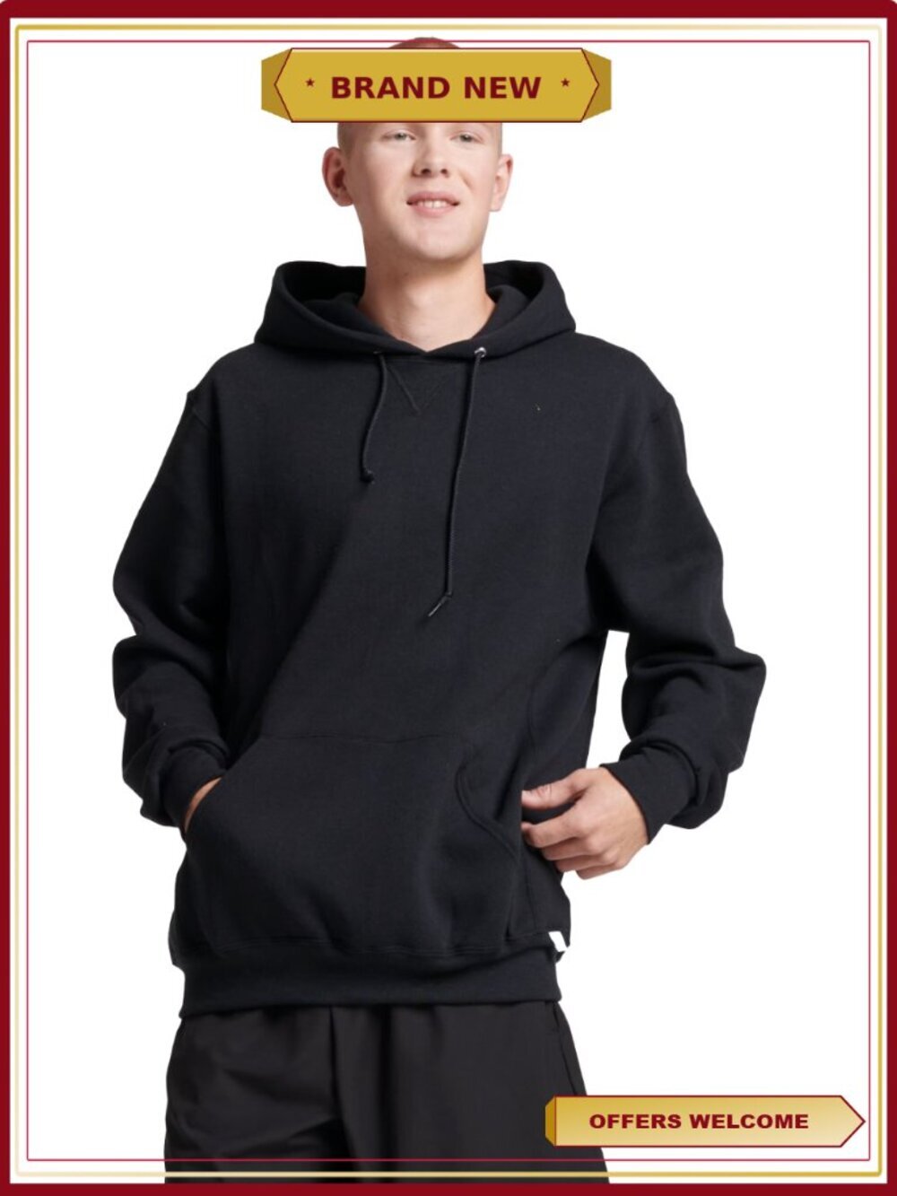 Men's Dri-Power Fleece Pullover Hoodie, Moisture Wicking, Mid-Weight Cotton
